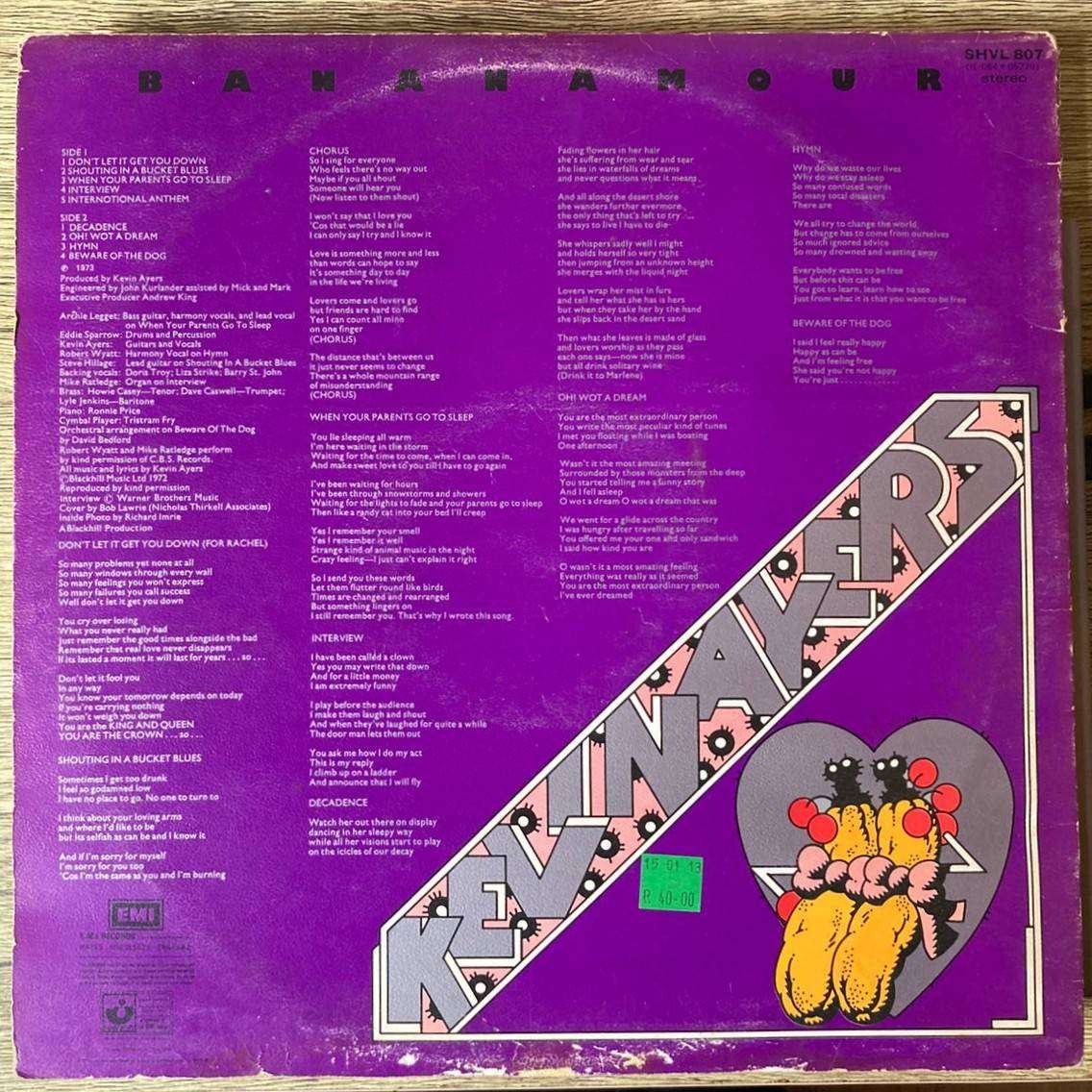 Kevin Ayers - Bananamour LP/Album (1973 UK import) VG+/VG