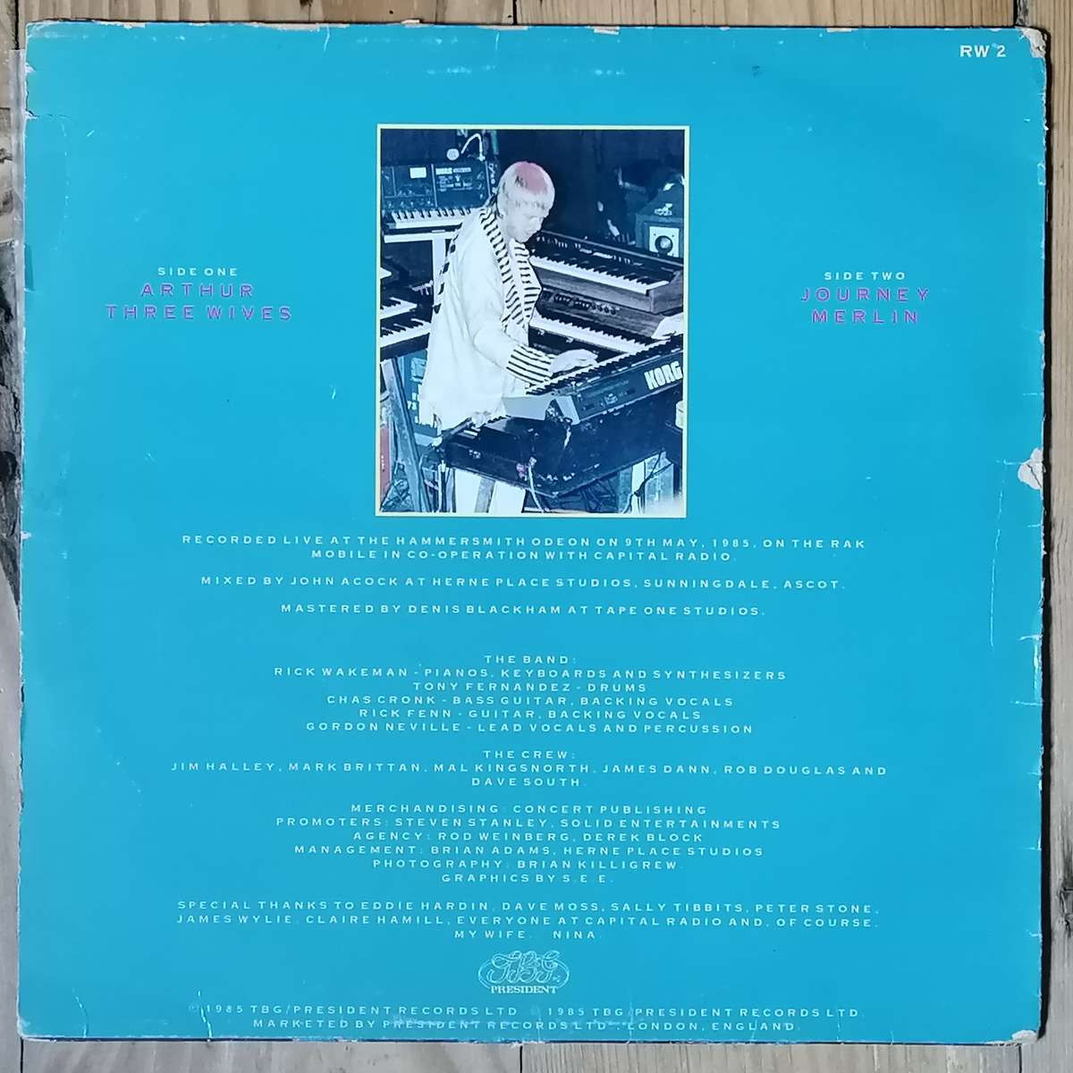 Rick Wakeman - Live At Hammersmith LP/Album (1985 UK import) VG/G+