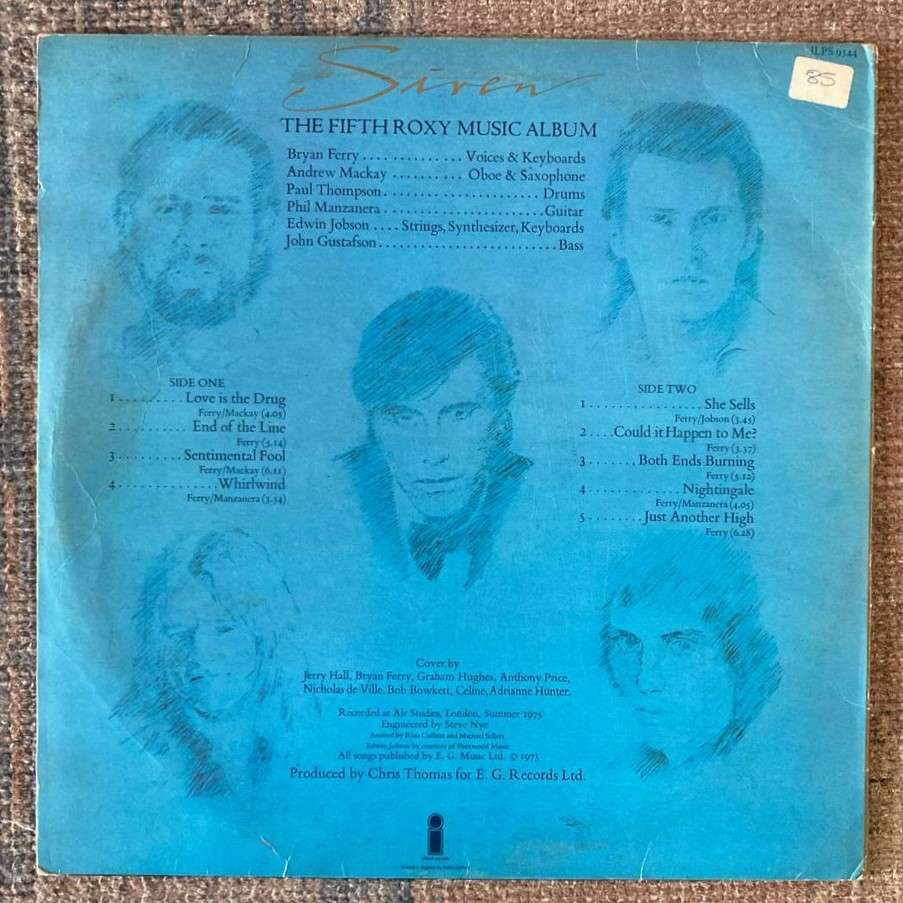 Roxy Music - Siren LP/Album (1975 UK import) G+/G+