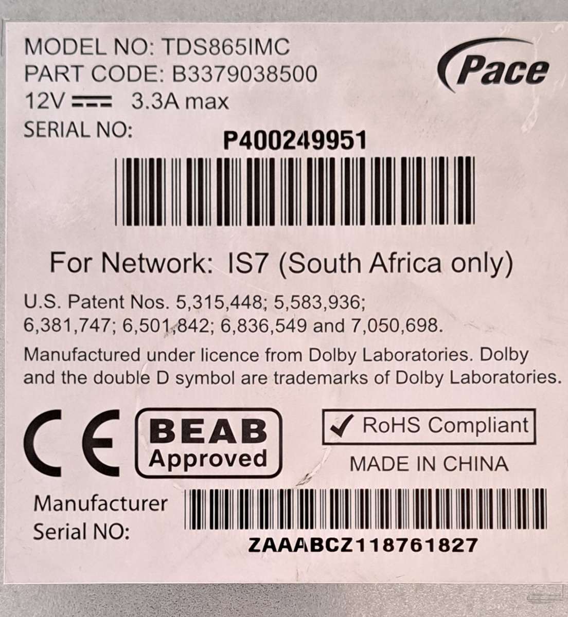 DSTV HD PVR Decoder for repair