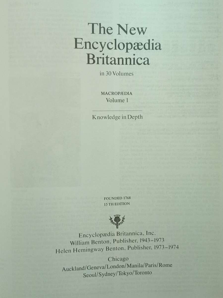 Encyclopedia Britannica, 15th Ed