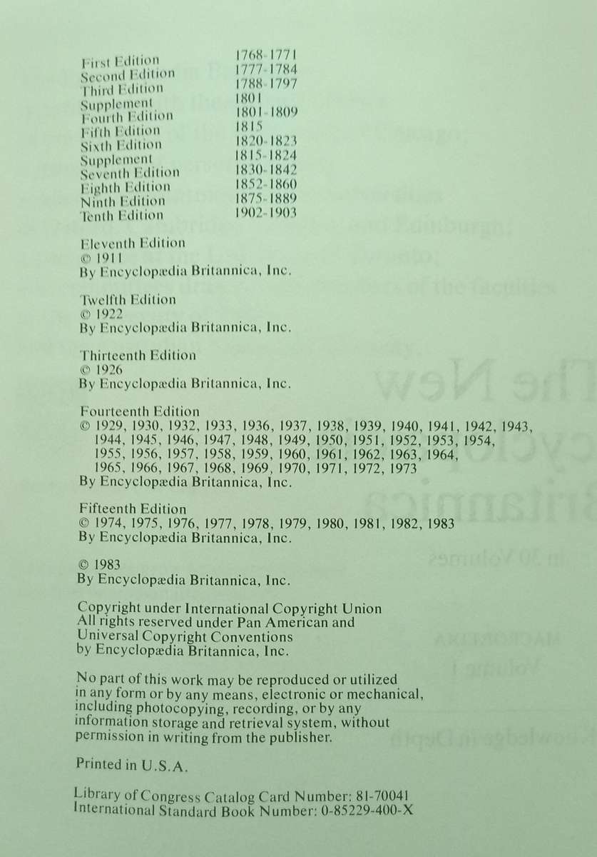 Encyclopedia Britannica, 15th Ed