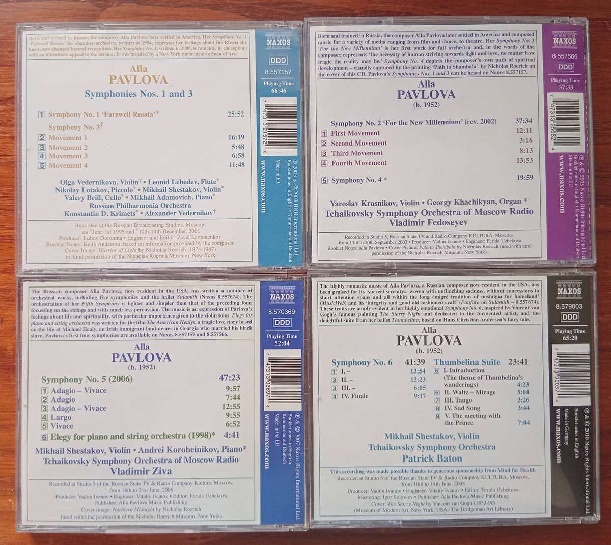 Alla Pavlova: Symphonies 1-6, Thumbelina Suite (4CDs)