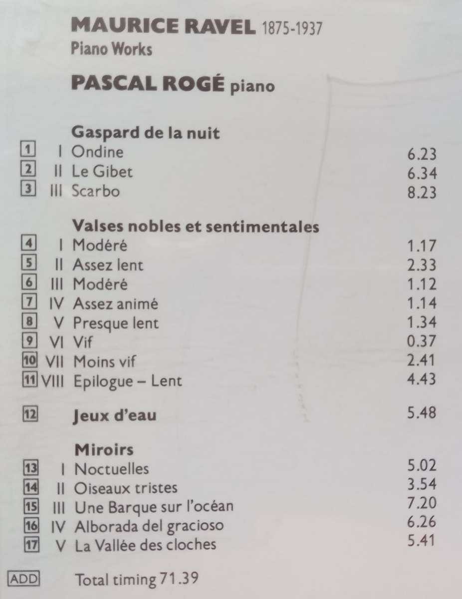 Ravel: Piano Music (Roge)