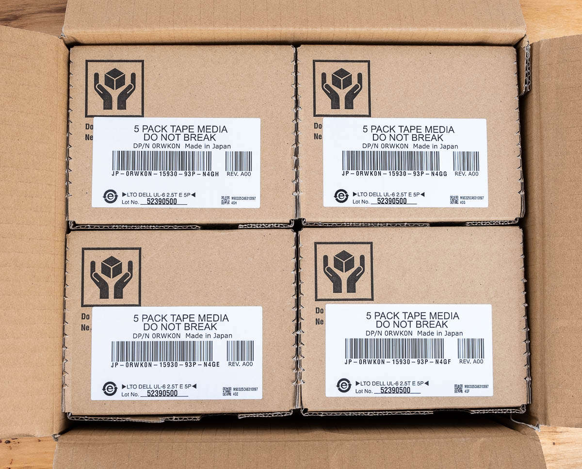 Box of 20 x DELL LTO6 Ultrium 6 2.5TB/6.25TB Data Cartridge Tape Media