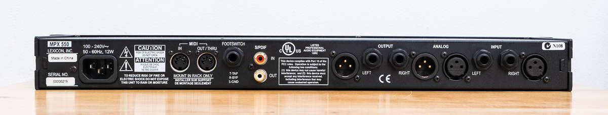 Lexicon MPX550 Dual-channel Effects Processor & AD I/O