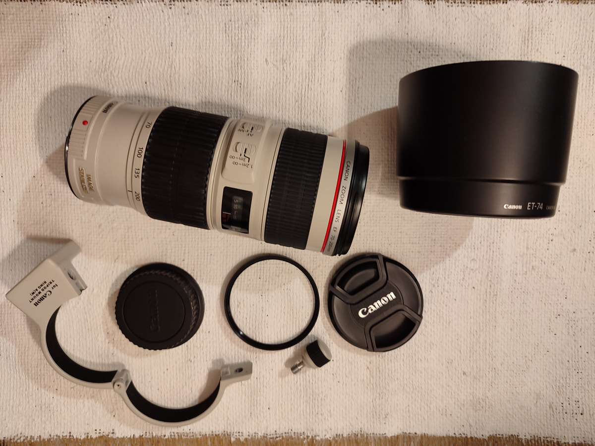 Canon EF 70-200mm F4 L IS USM With Original Lens Hood & Tripod Bracket