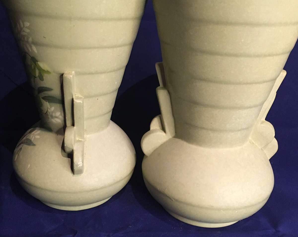 Monkton BRENTLEIGH Ware England 1930's Floral Art Deco vase (pair)