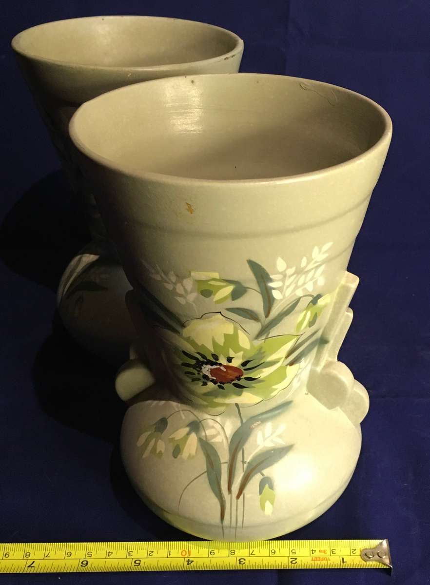 Monkton BRENTLEIGH Ware England 1930's Floral Art Deco vase (pair)