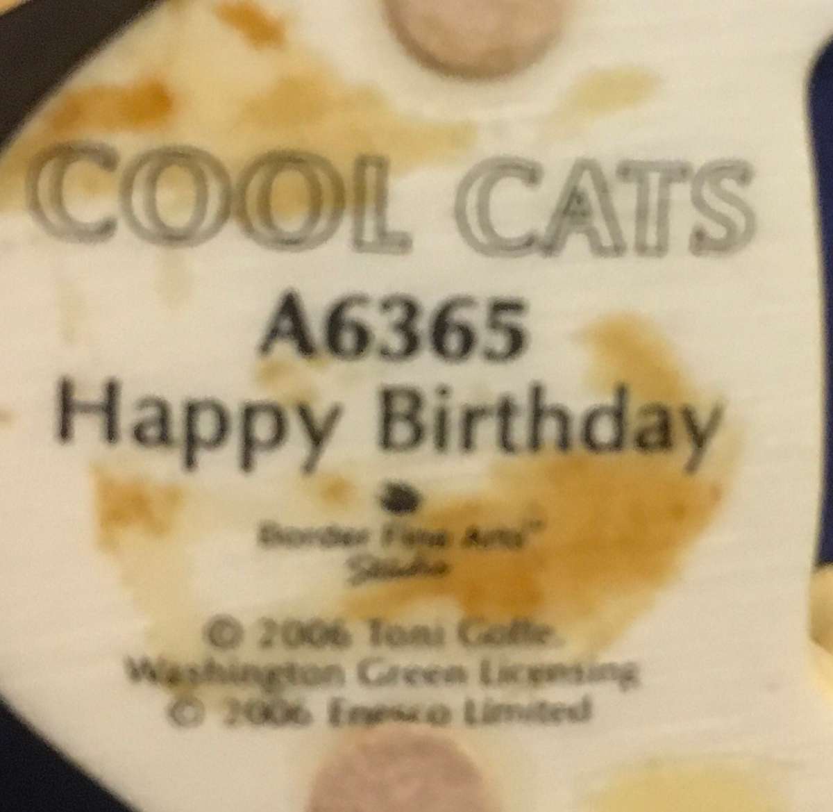 Cool Cats by Tony Goffe and Border Fine Arts A6365 Happy Birthday