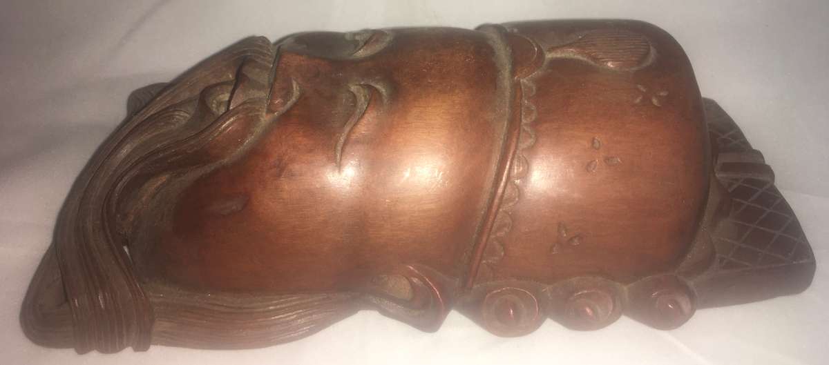 Wood - carved wall hanging - oriental man