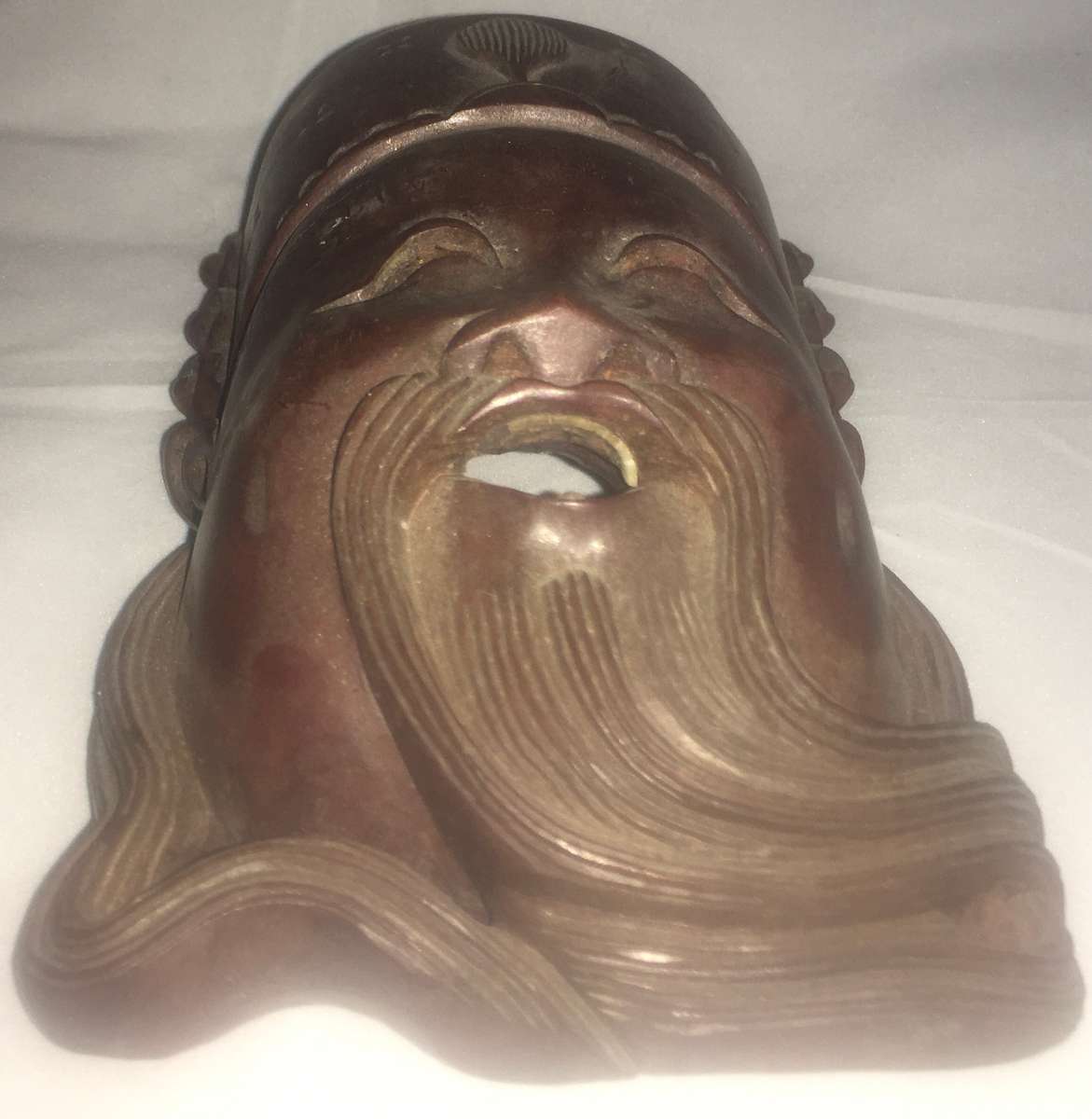 Wood - carved wall hanging - oriental man