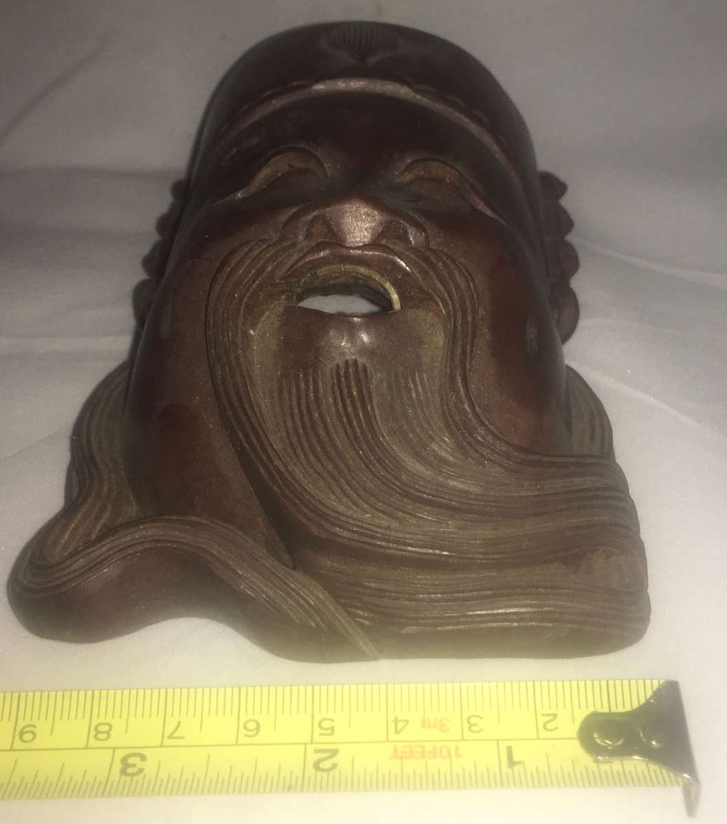 Wood - carved wall hanging - oriental man