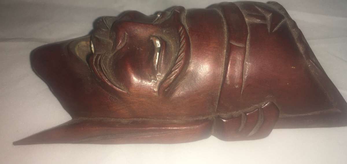 Wood - carved wall hanging - oriental man