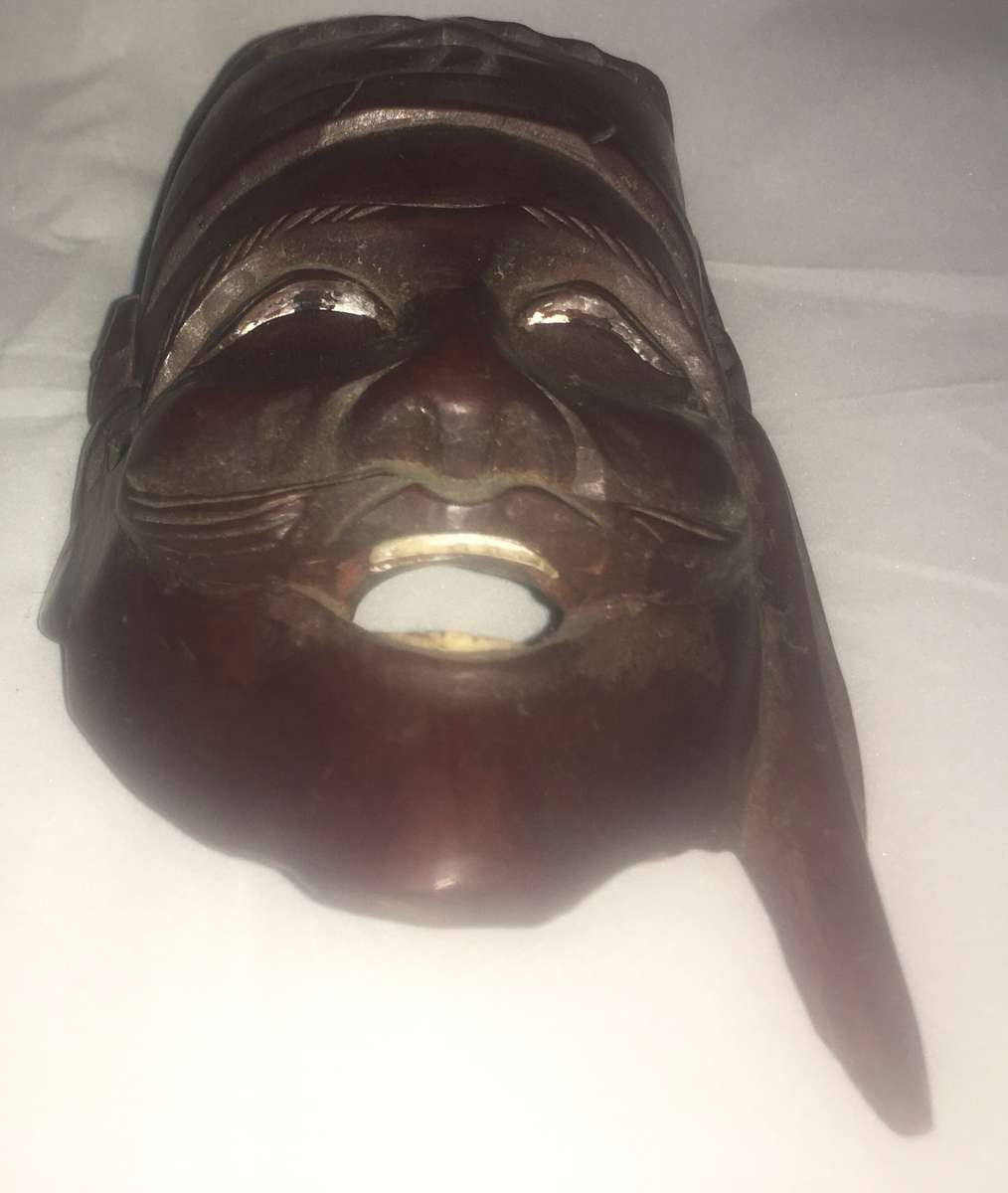 Wood - carved wall hanging - oriental man