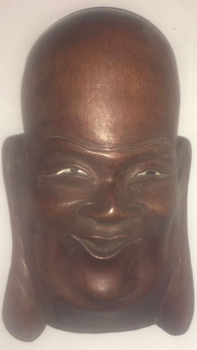 Wood - carved wall hanging - oriental man