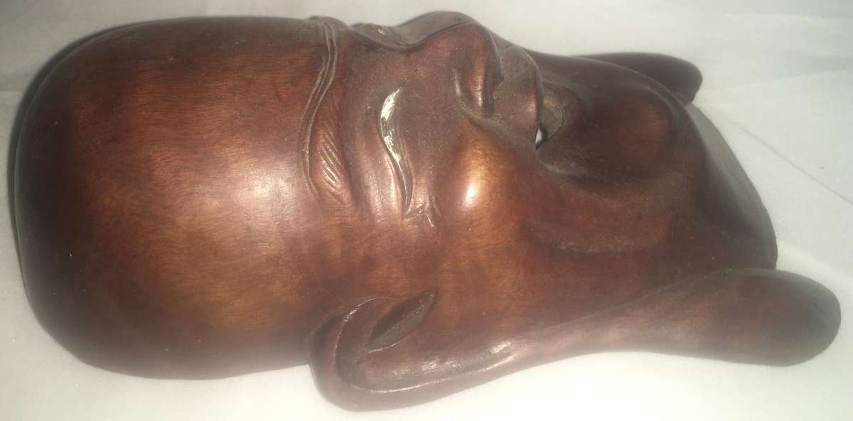 Wood - carved wall hanging - oriental man