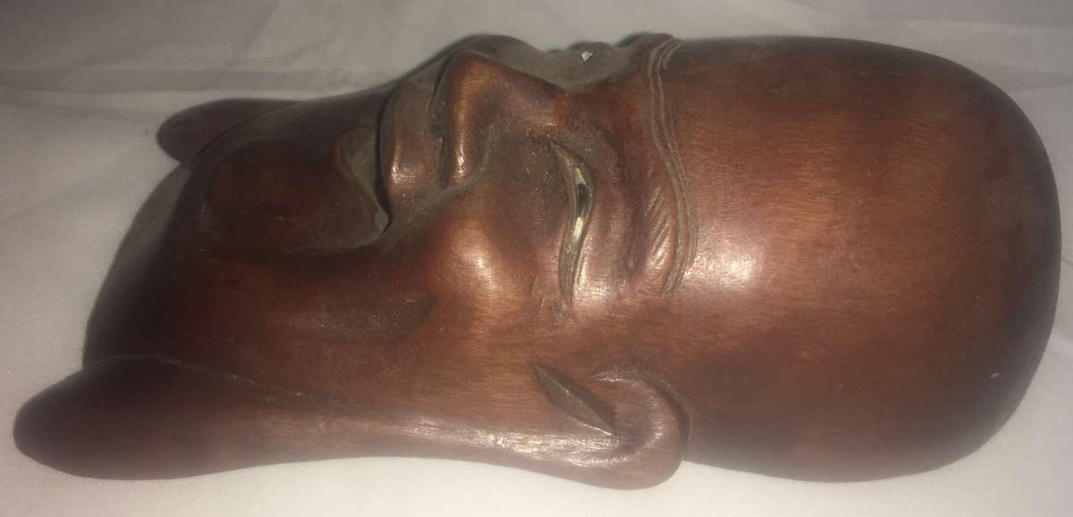 Wood - carved wall hanging - oriental man