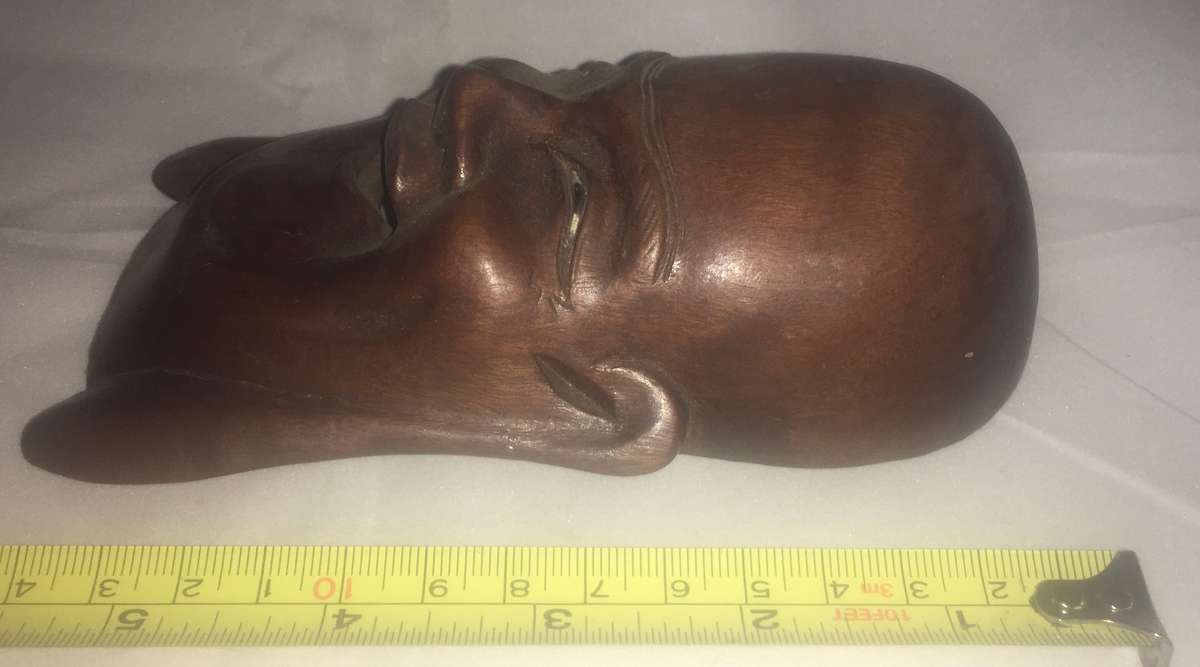 Wood - carved wall hanging - oriental man