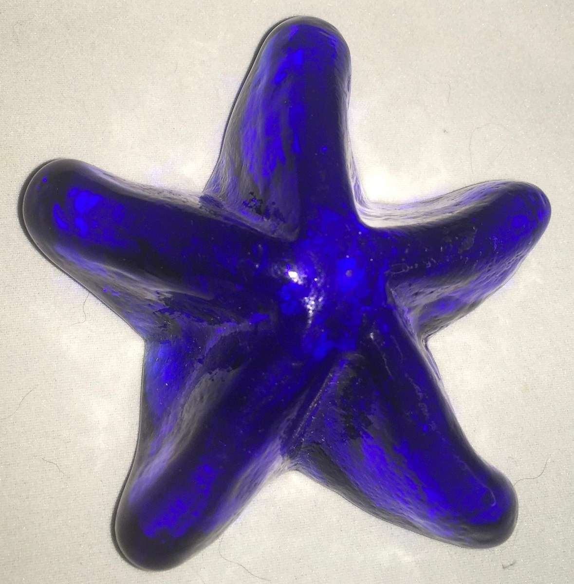 Cobalt blue glass starfish paperweight/ornament