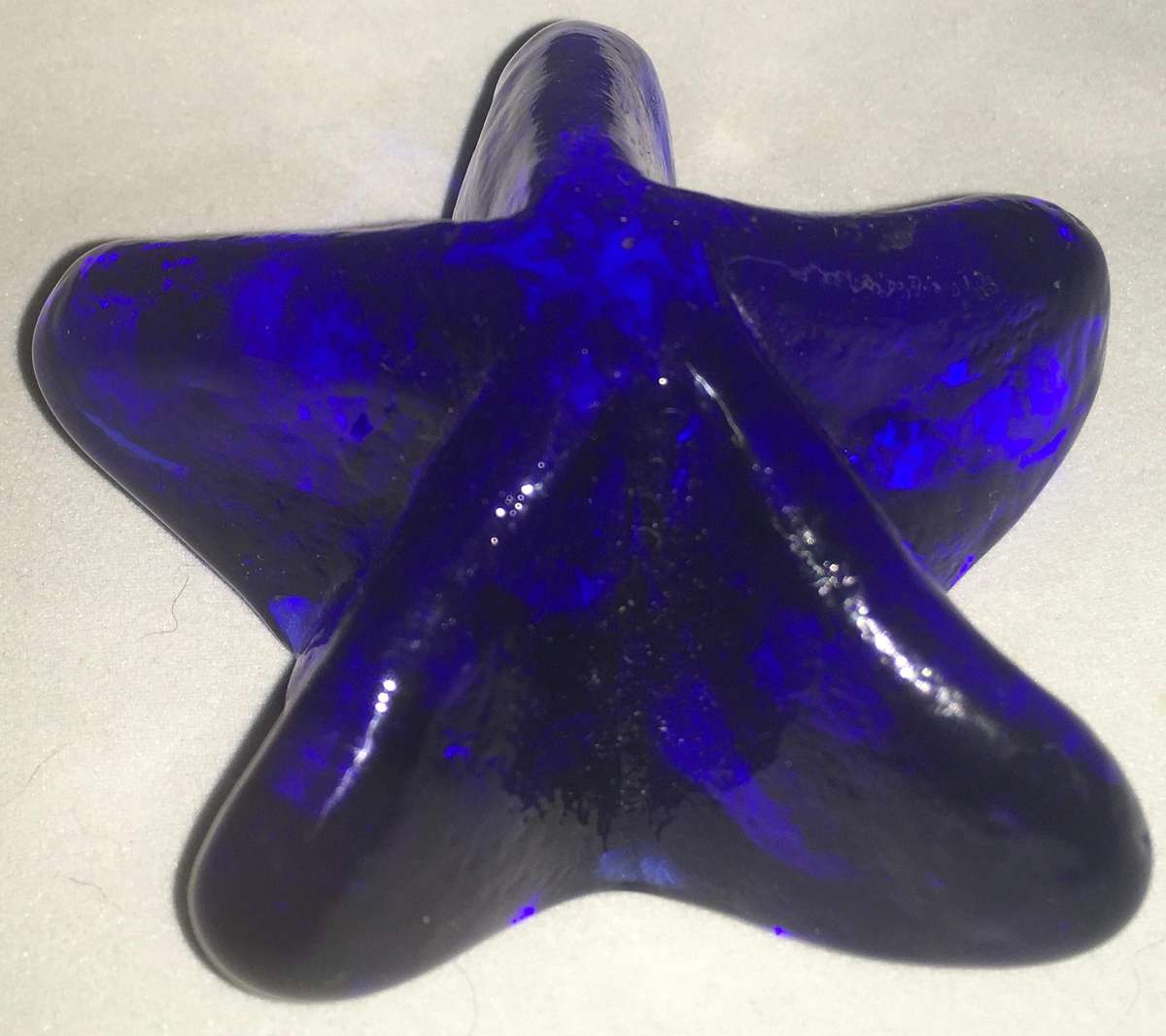 Cobalt blue glass starfish paperweight/ornament