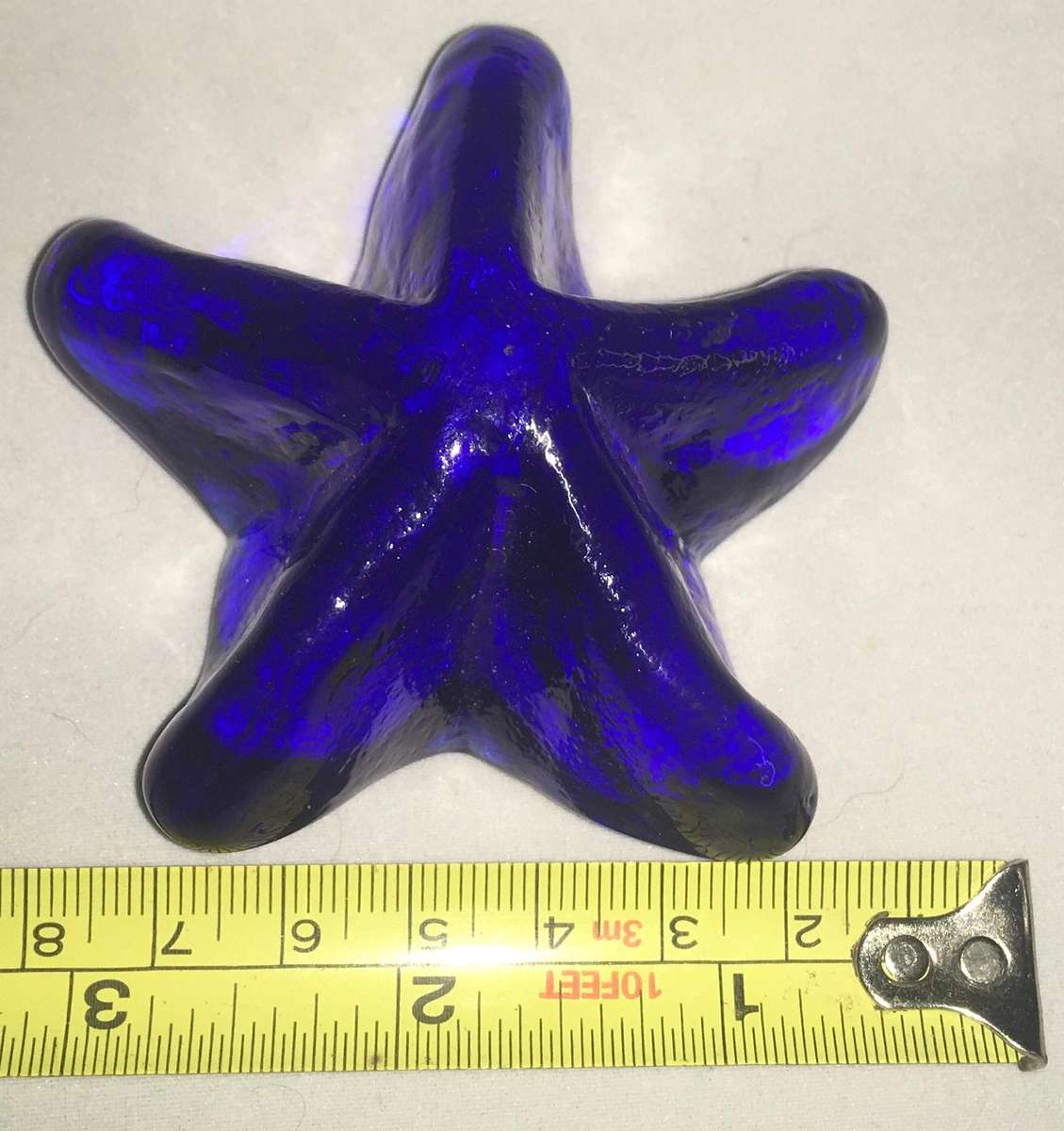 Cobalt blue glass starfish paperweight/ornament