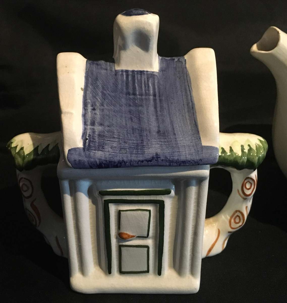 Cape Dutch house teapot with creamer and sugar bowl