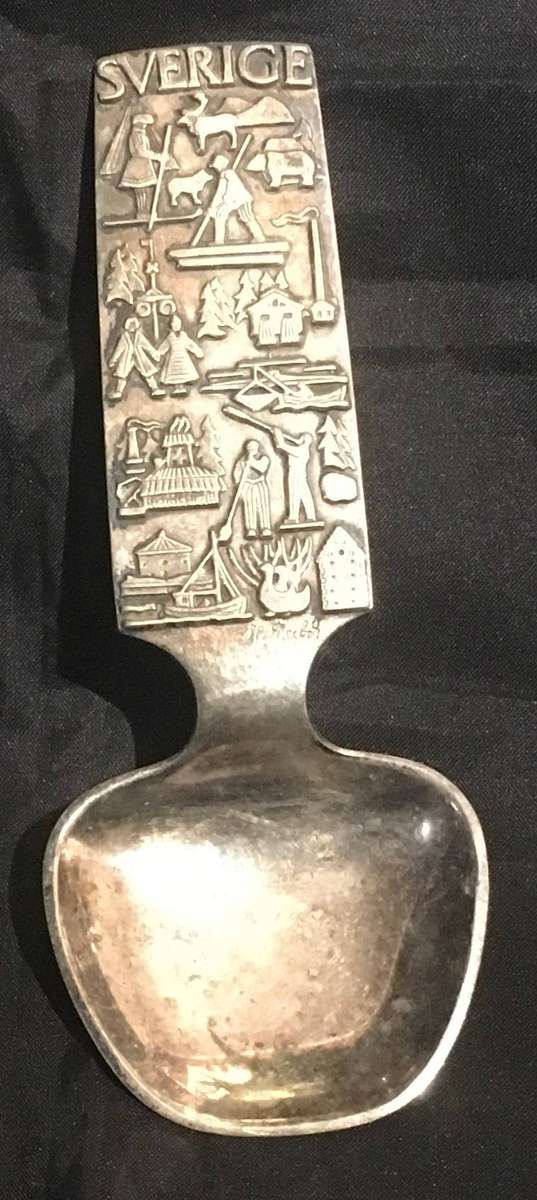 Silver-plated spoon from Sweden, produced by C.G. Hallberg,