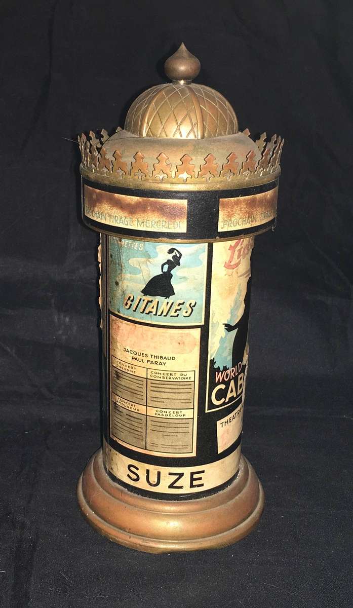 VINTAGE 1930's BRASS PARISIAN SUZE KIOSK CIGARETTE DISPENSER - ART DECO - FRENCH