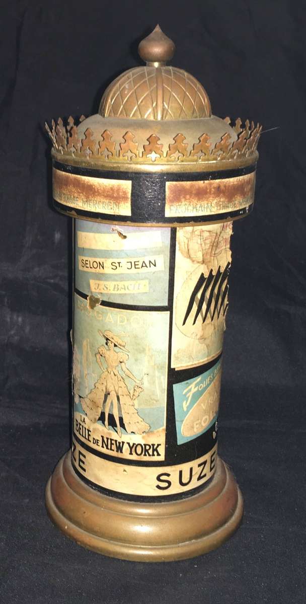 VINTAGE 1930's BRASS PARISIAN SUZE KIOSK CIGARETTE DISPENSER - ART DECO - FRENCH