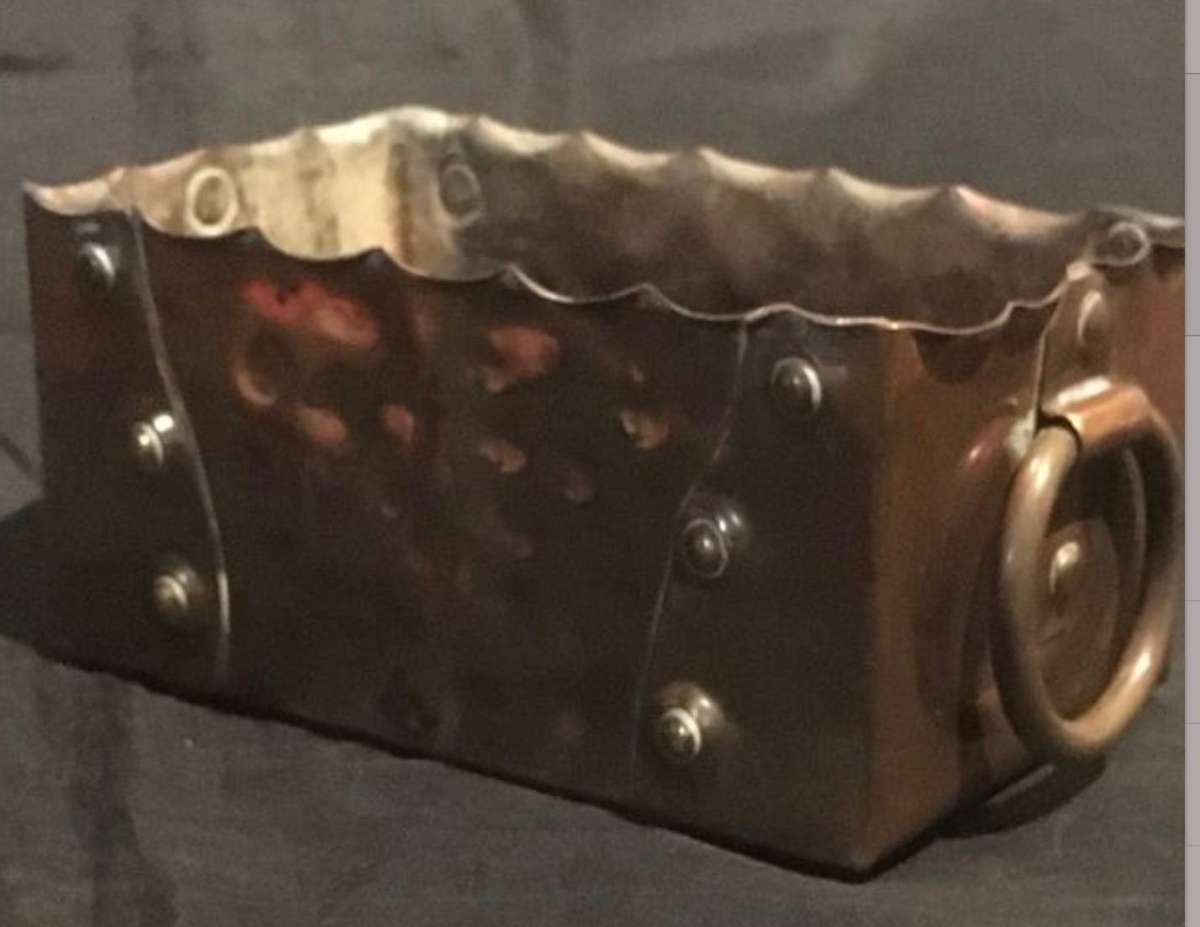 Copper flower log. Vintage