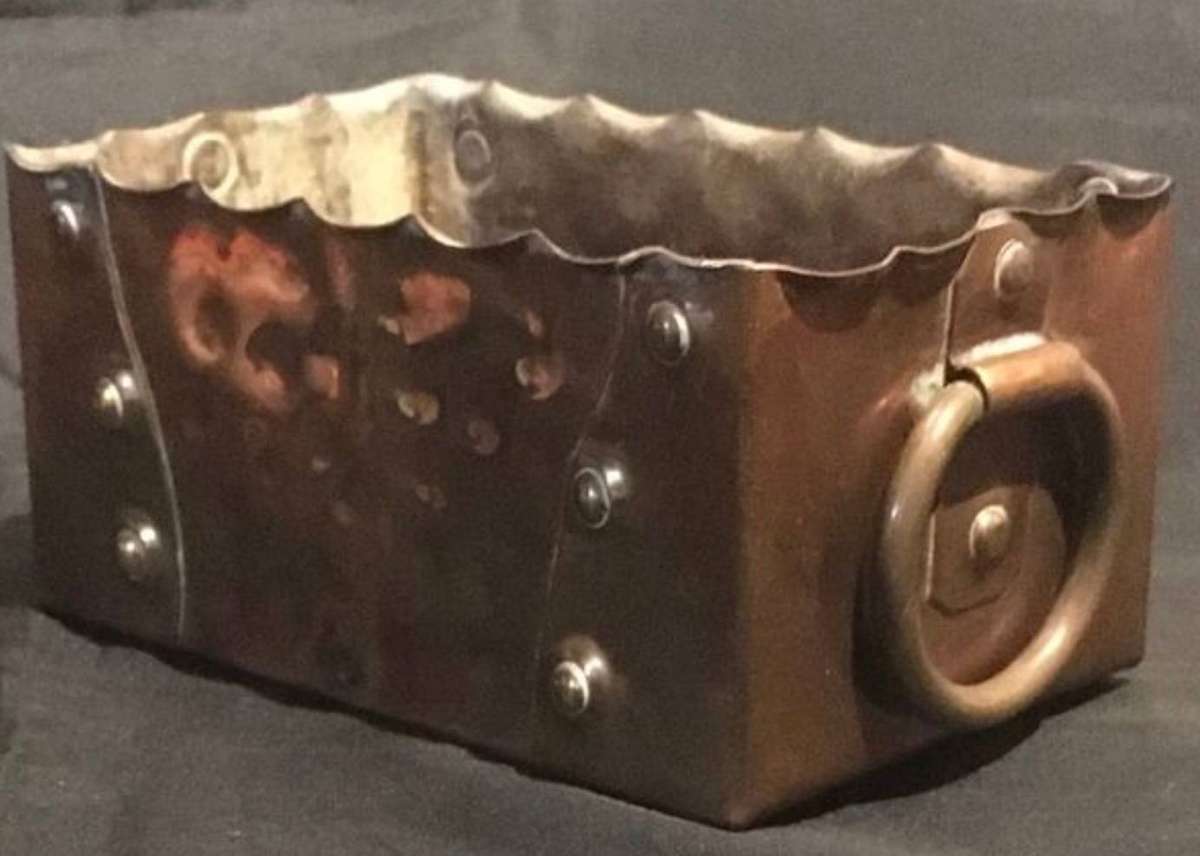 Copper flower log. Vintage