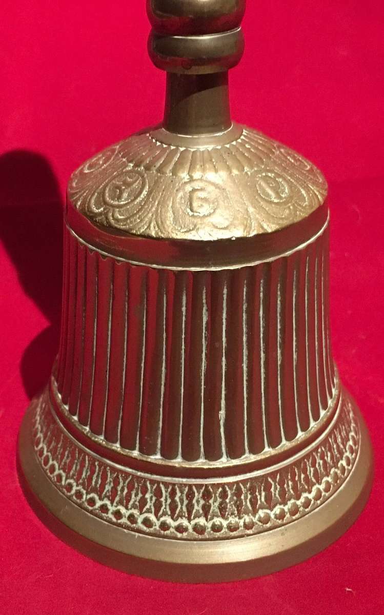 Brass school bell with a brass handle