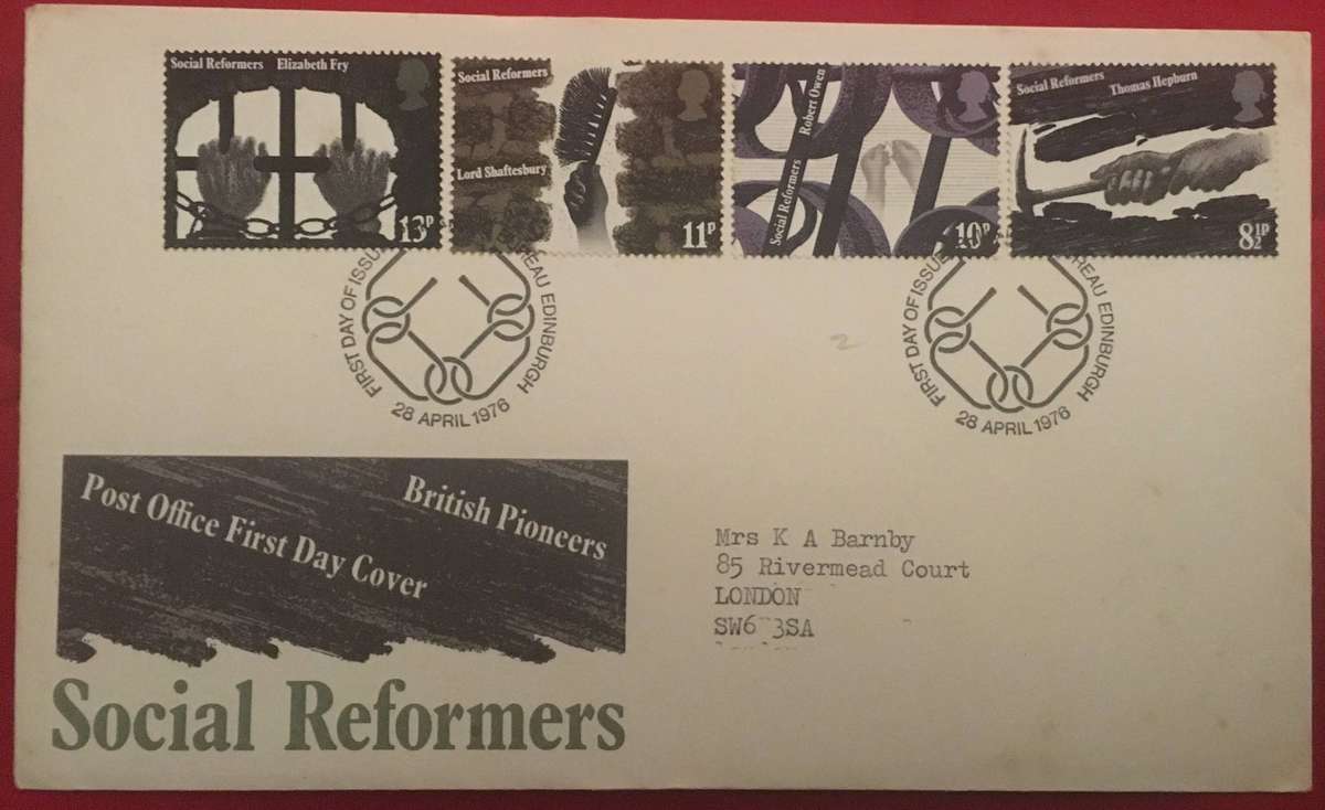 1976 GB Social Reformers First Day Cover
