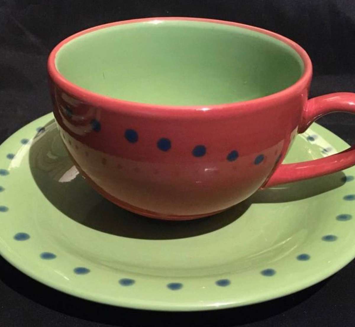 Woolworths stoneware cups and saucers set of 5 each