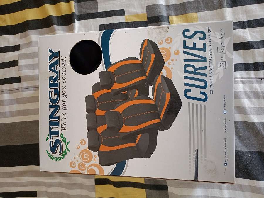 stingray 11 piece car seat cover sport orange/black