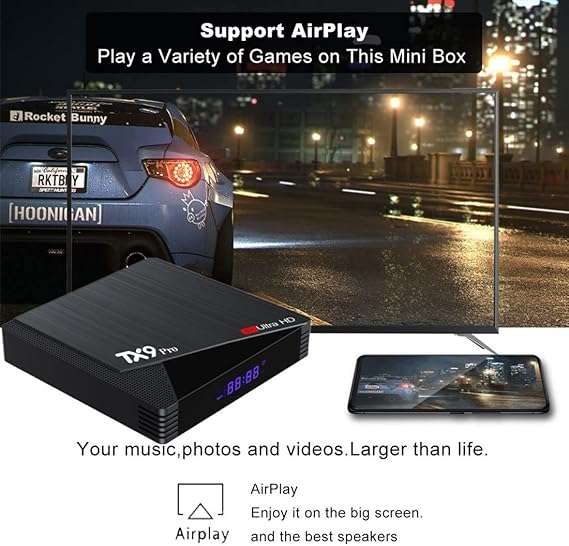 TX9 Pro 6K Ultra HD Android 11.1 TV Box  Set-Top Box with Quad-Core 8/128GB CPU with Pre-Loaded Apps