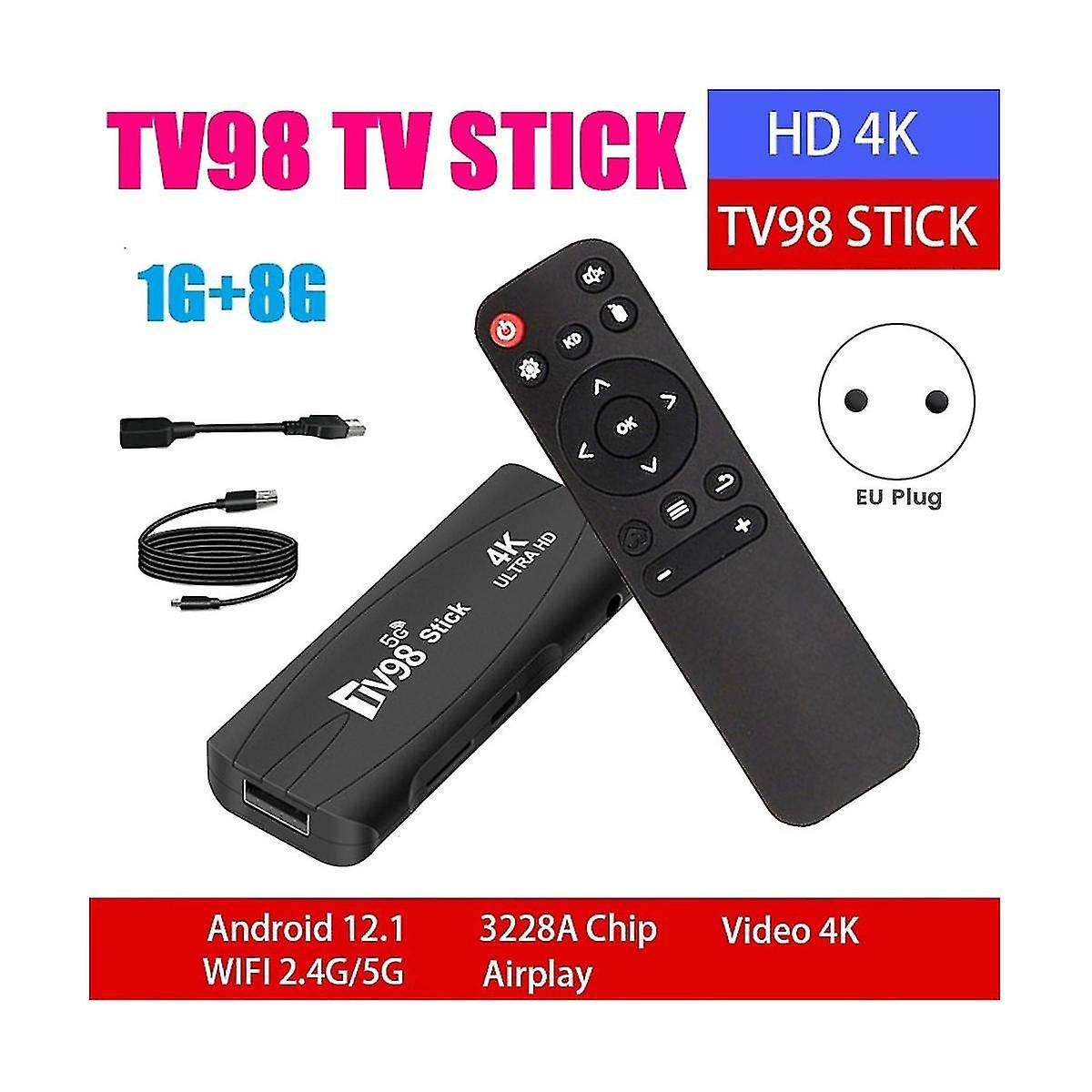Smart TV Stick M98-Y2 Android TV 2.4G 5G WiFi Google Assistant Chromecast Netflix, Youtube, Etc