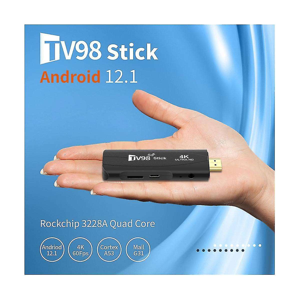 Smart TV Stick M98-Y2 Android TV 2.4G 5G WiFi Google Assistant Chromecast Netflix, Youtube, Etc