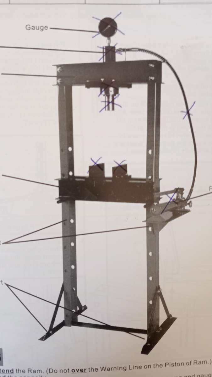 MAC AFRIC Hydraulic Shop Press 20 Ton - Frame only (no hydraulics)