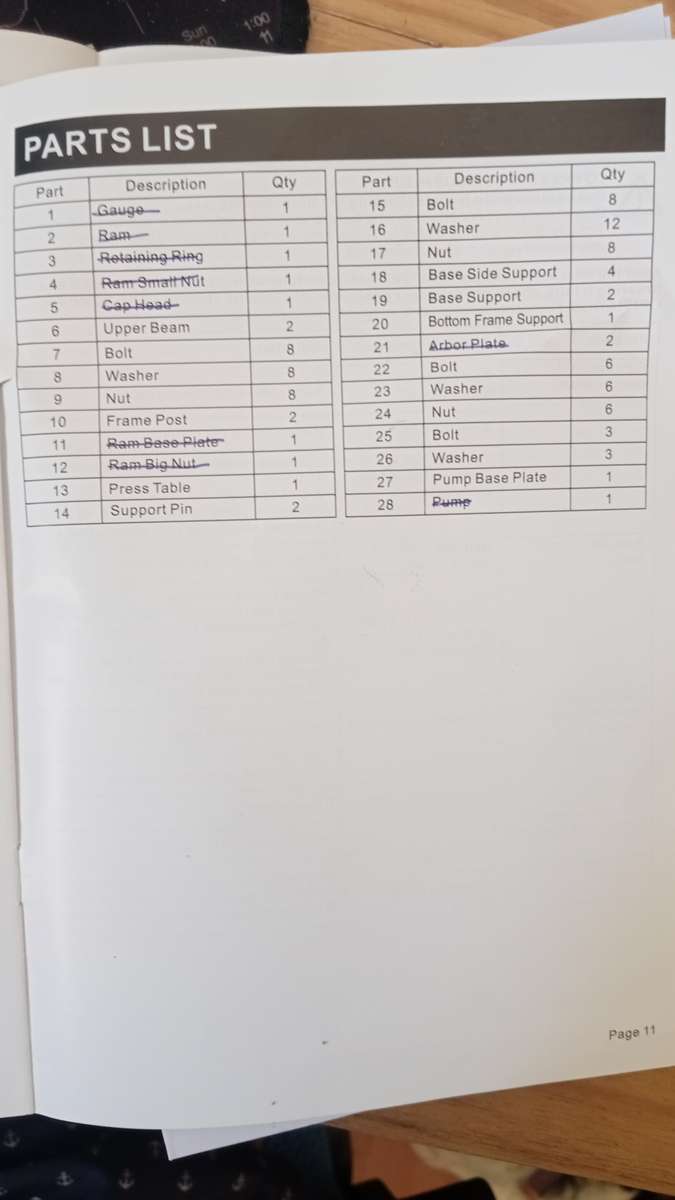 MAC AFRIC Hydraulic Shop Press 20 Ton - Frame only (no hydraulics)