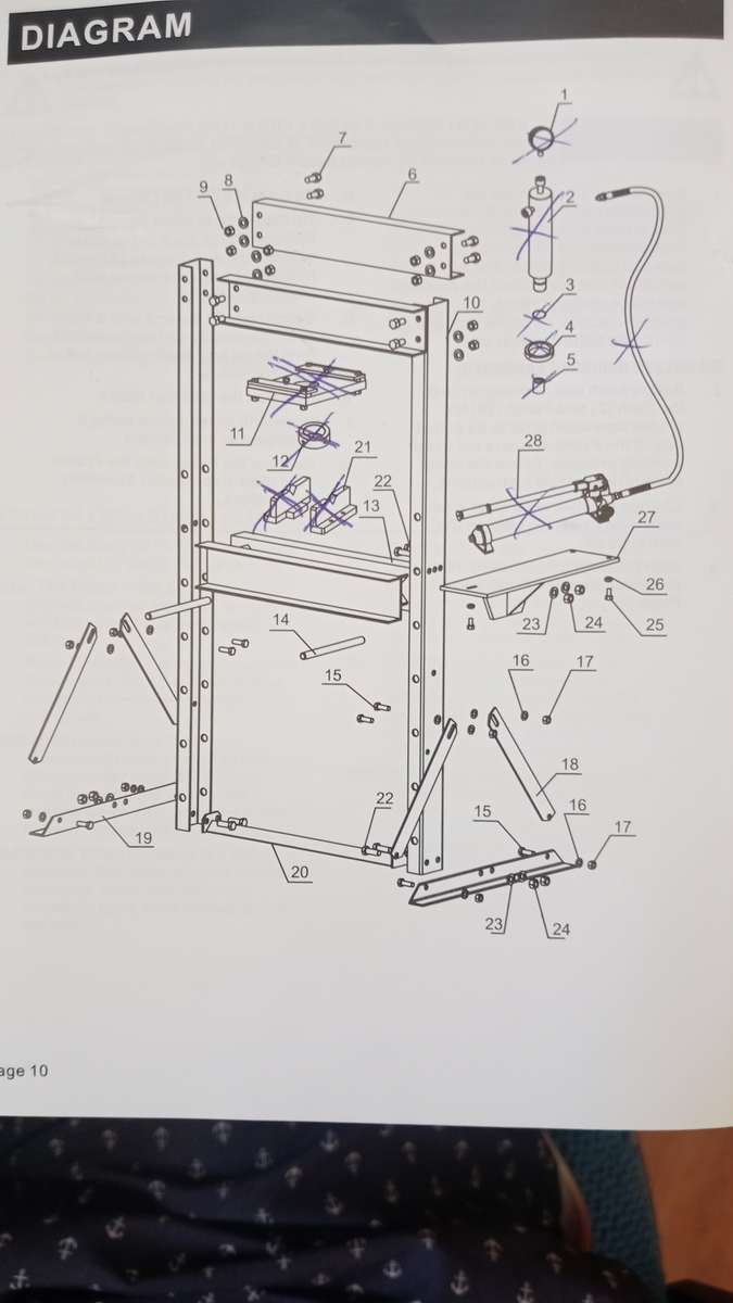 MAC AFRIC Hydraulic Shop Press 20 Ton - Frame only (no hydraulics)