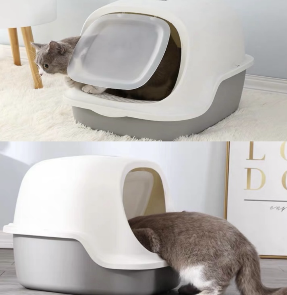 Cat litter box with scoop