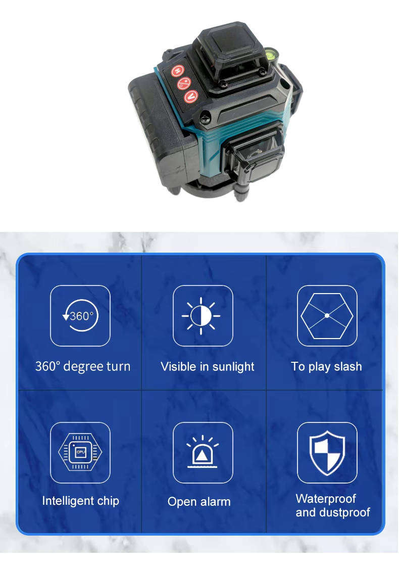3D/4D Laser Level Kit High-Precision Self-Leveling Wall-Mounting Tool