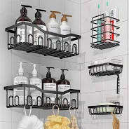 5-Pack Rustproof Adhesive Corner Shower Organizer Set