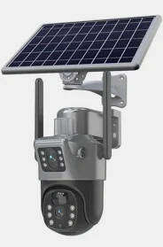 Dual Lens and Screen Image Solar Energy Security PTZ Camera