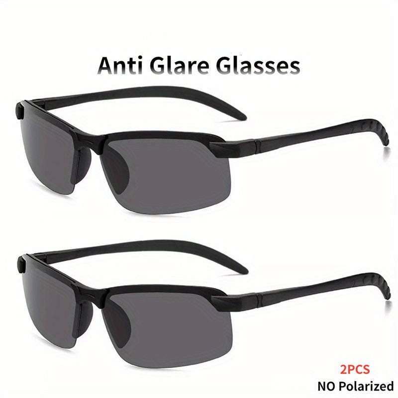 2 Pairs Of Night Vision Glasses, Anti-Glare Driving Glasses Half Frame Glasses, Day And Night Glasse
