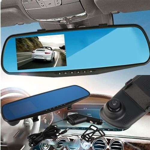 Car Dvr Video Recorder Rearview Mirror Driving Recorder 120 Degree Angle Vehicle Dual Lens 1080P
