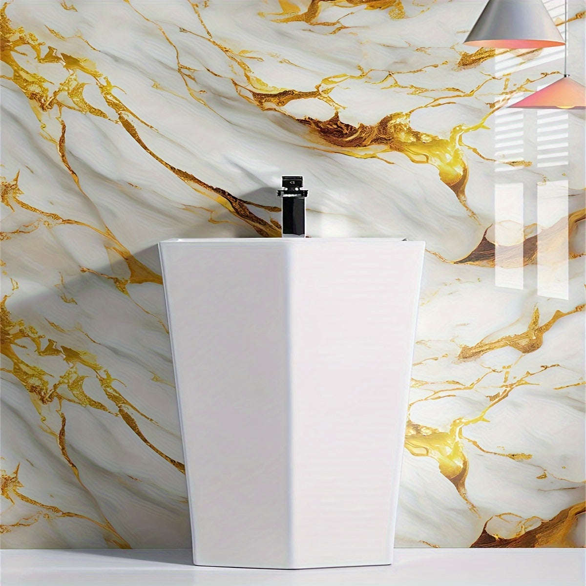 1 Roll, Wavy Texture Marble Wallpaper,