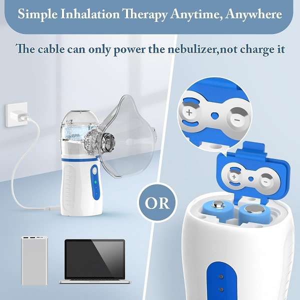 Portable Low Noise Inhaler Nebulizer With Mouthpiece And 2 Masks